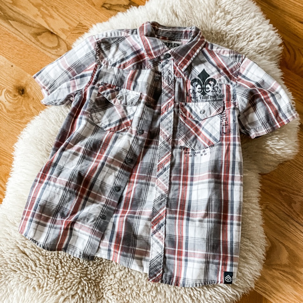 Surplus kids plaid button-up shirt